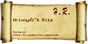 Hrivnyák Rita névjegykártya